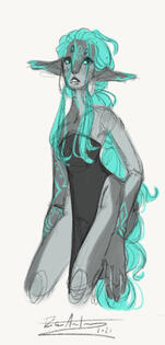 Halfbody, Black &amp; White + Accent Color