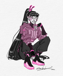 Fullbody, Black &amp; White + Accent Color