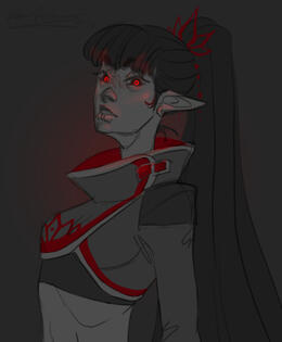 Halfbody, Black &amp; White + Accent Color