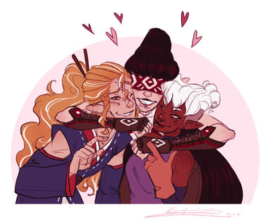 Halfbody x3, Flat Color