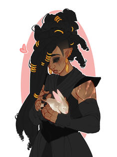 Halfbody, Flat Color + Small Animal Add-On